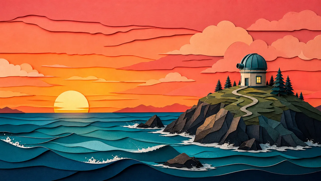 Colorful paper-cut landscape generated for a YouTube thumbnail